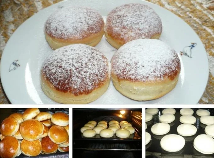 Mit Pflaumenmus oder Nutella gefüllte Pfannkuchen aus dem Ofen