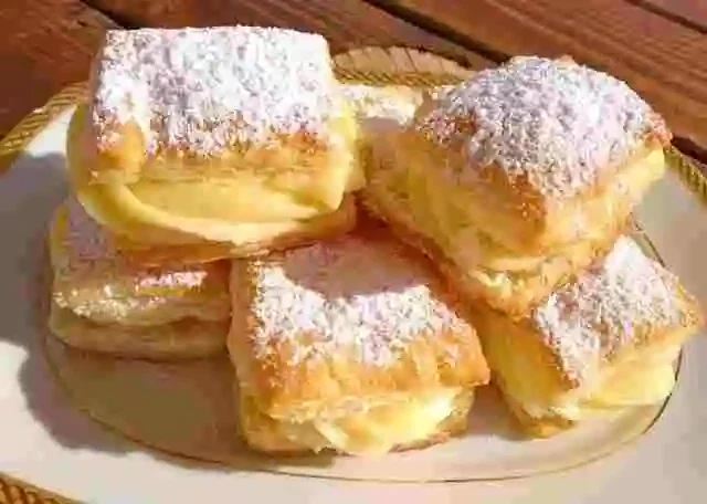 Vanillecremepudding im Blätterteig