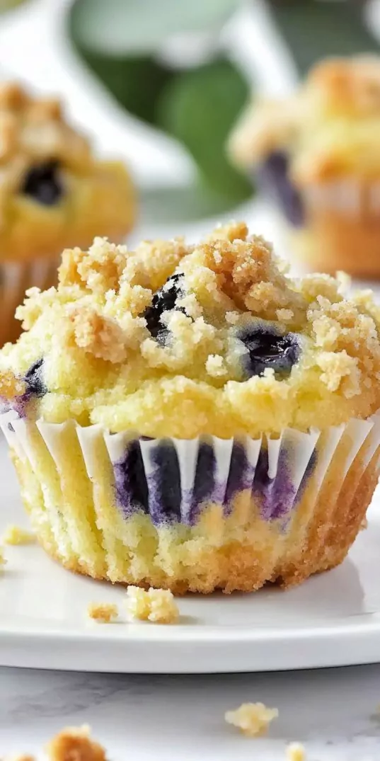 Lemon Blueberry Muffins with streusel crumb topping