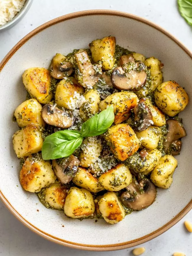 Creamy Ricotta Gnocchi with Pesto