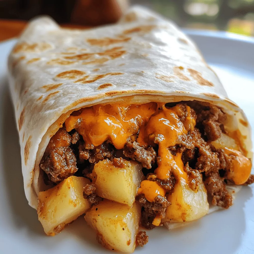 Cheesy Beef and Potato Burritos