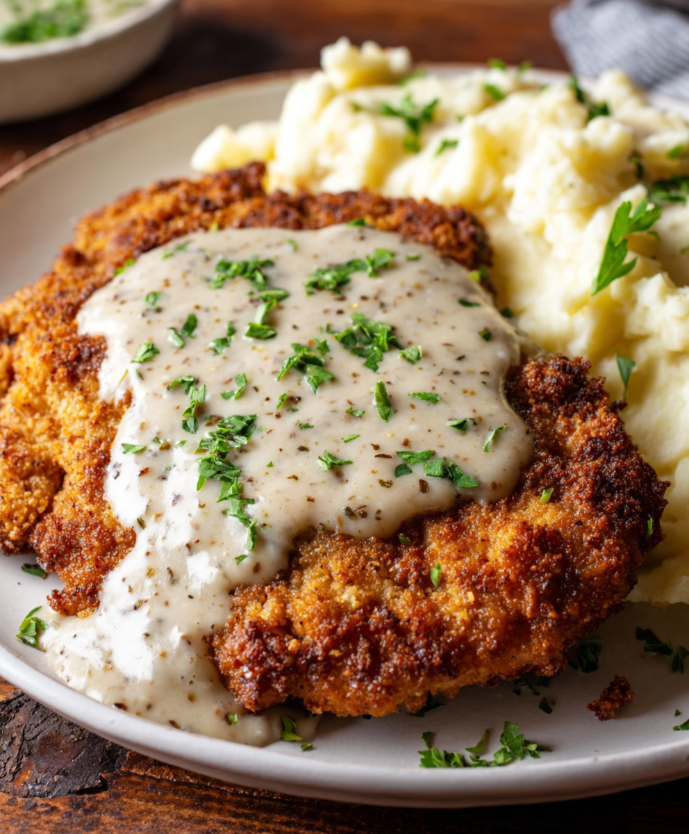 Chicken Fried Steak With Cream Gravy