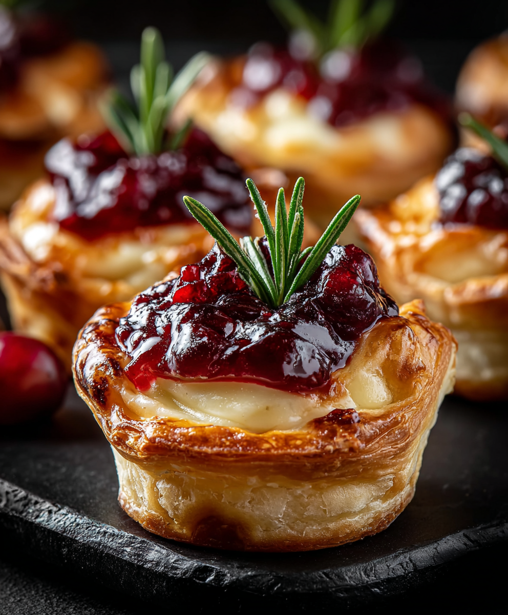 Cranberry Brie Pastry Bites