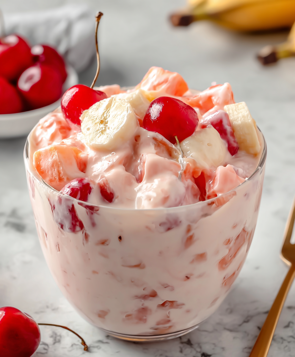 Luscious Cherry Cream Fruit Salad