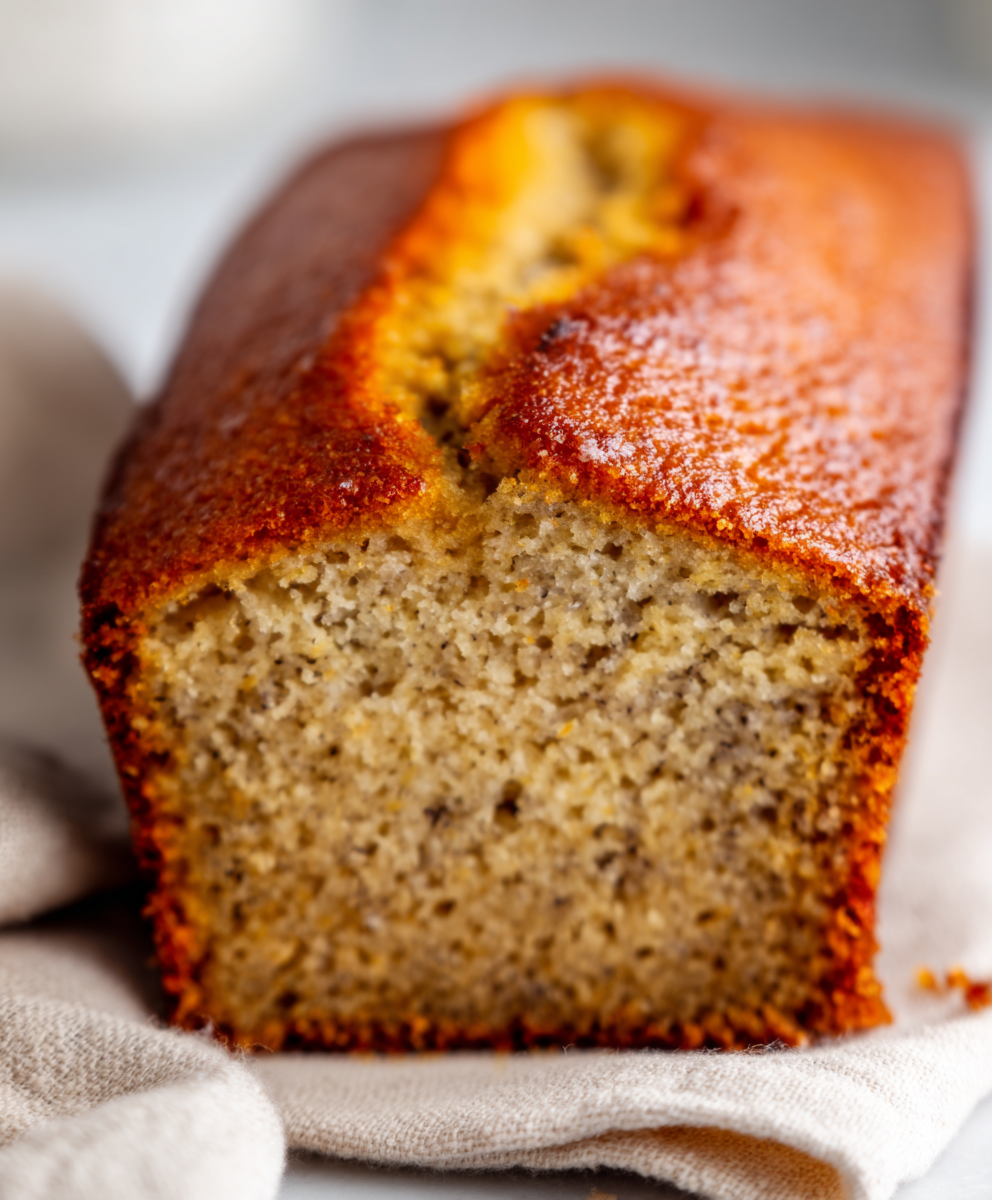Soft Golden Banana Loaf Bread