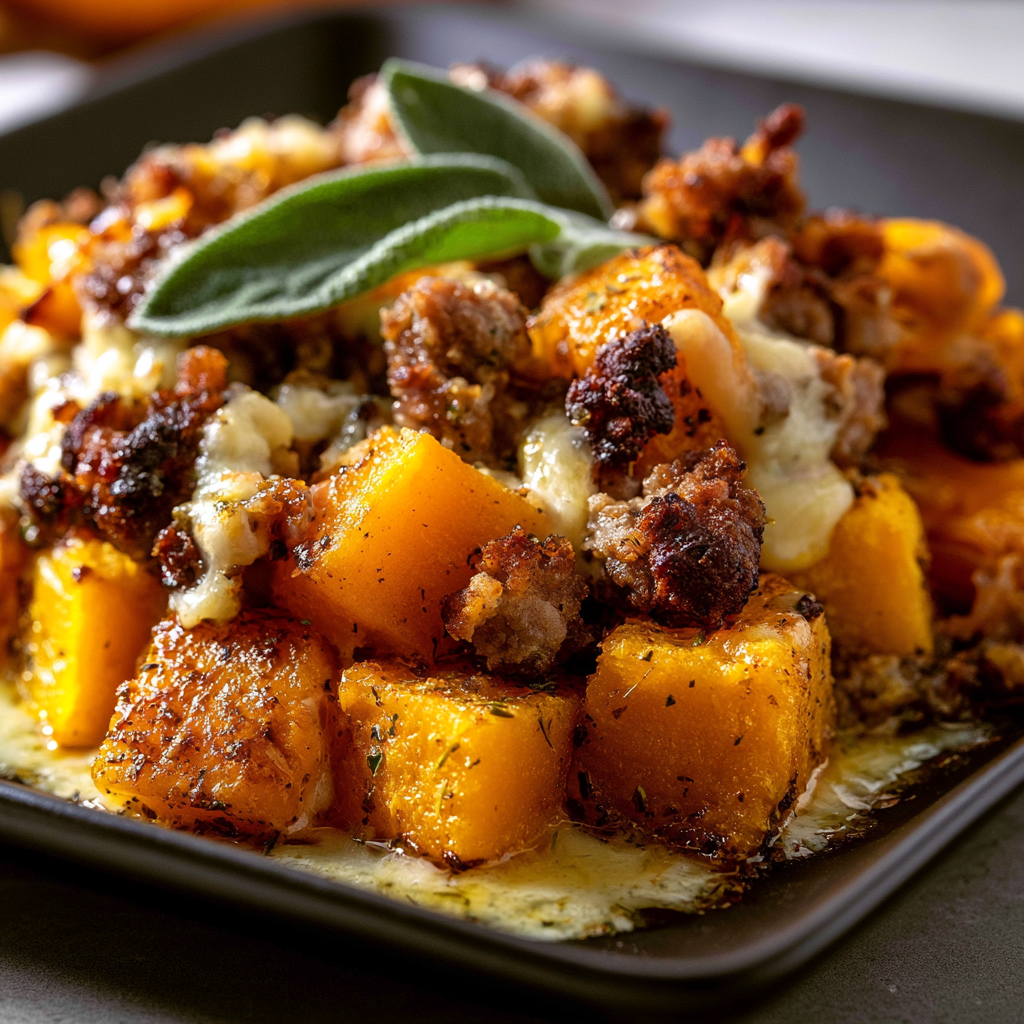 Butternut Squash Casserole with Sausage