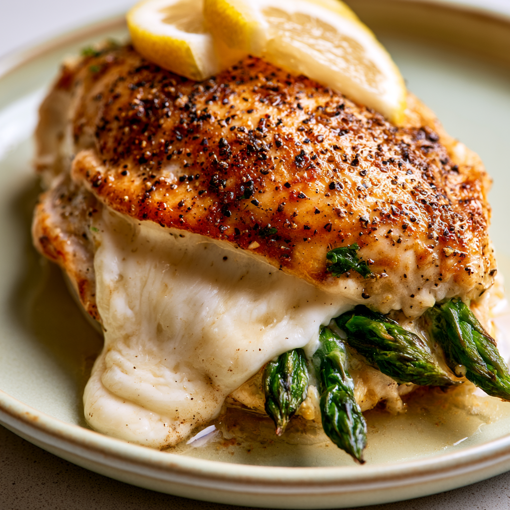 Chicken Breast with Asparagus and Cheese