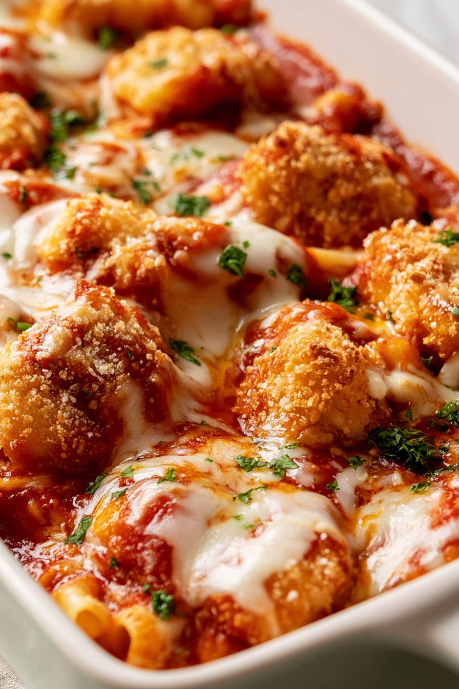 Chicken Nugget Pasta Casserole