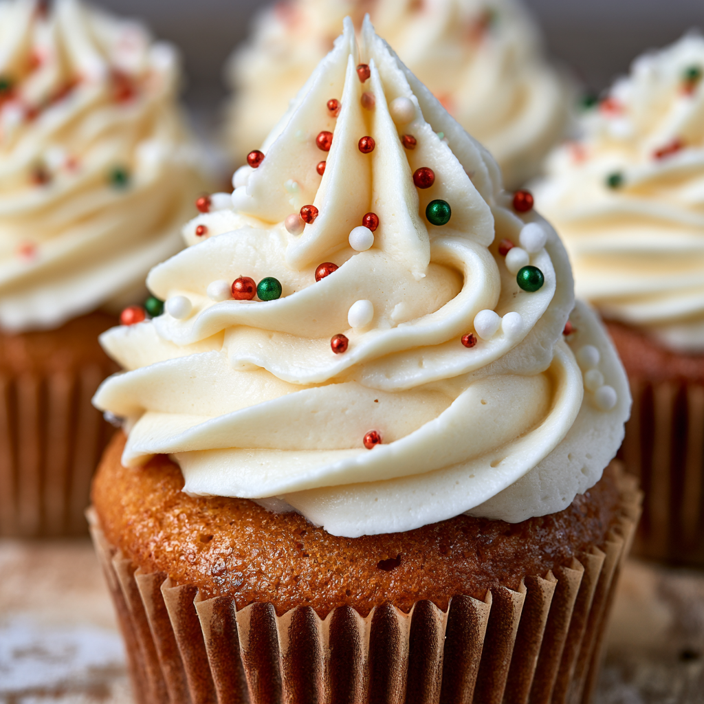 Spiced Christmas Gingerbread Cupcakes