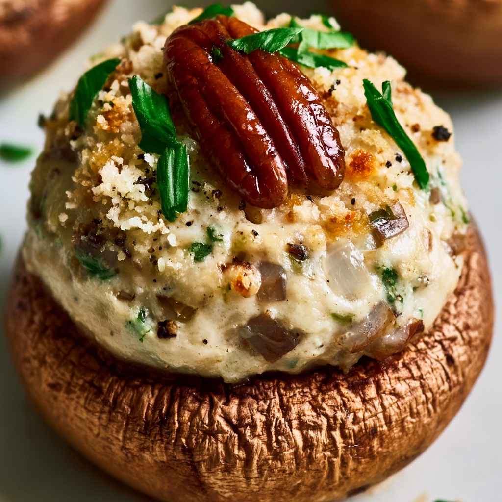 Creamy Christmas Stuffed Mushrooms