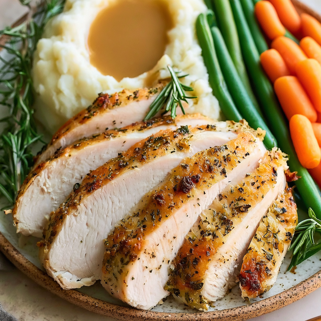Garlic Herb Roasted Turkey Breast