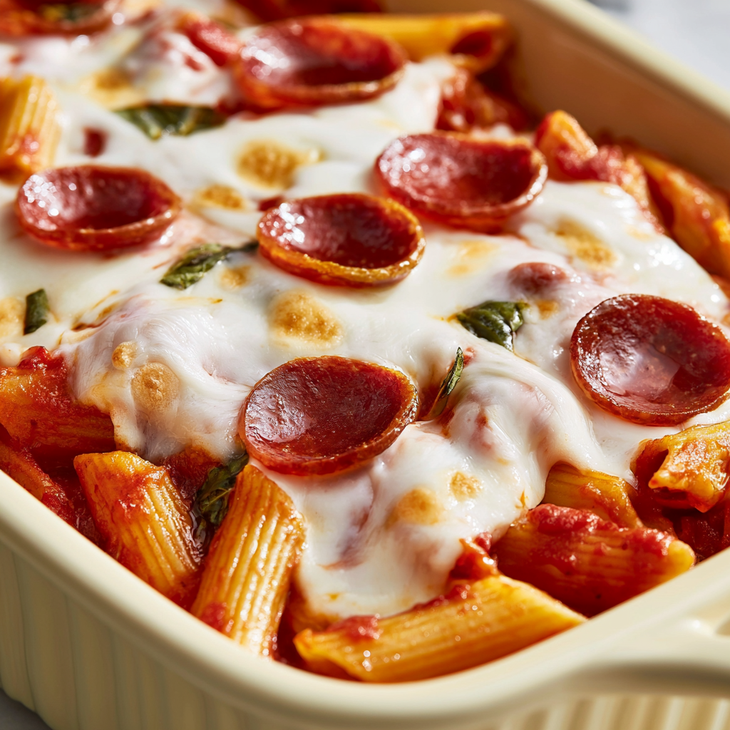 Cheesy Pizza Pasta Bake
