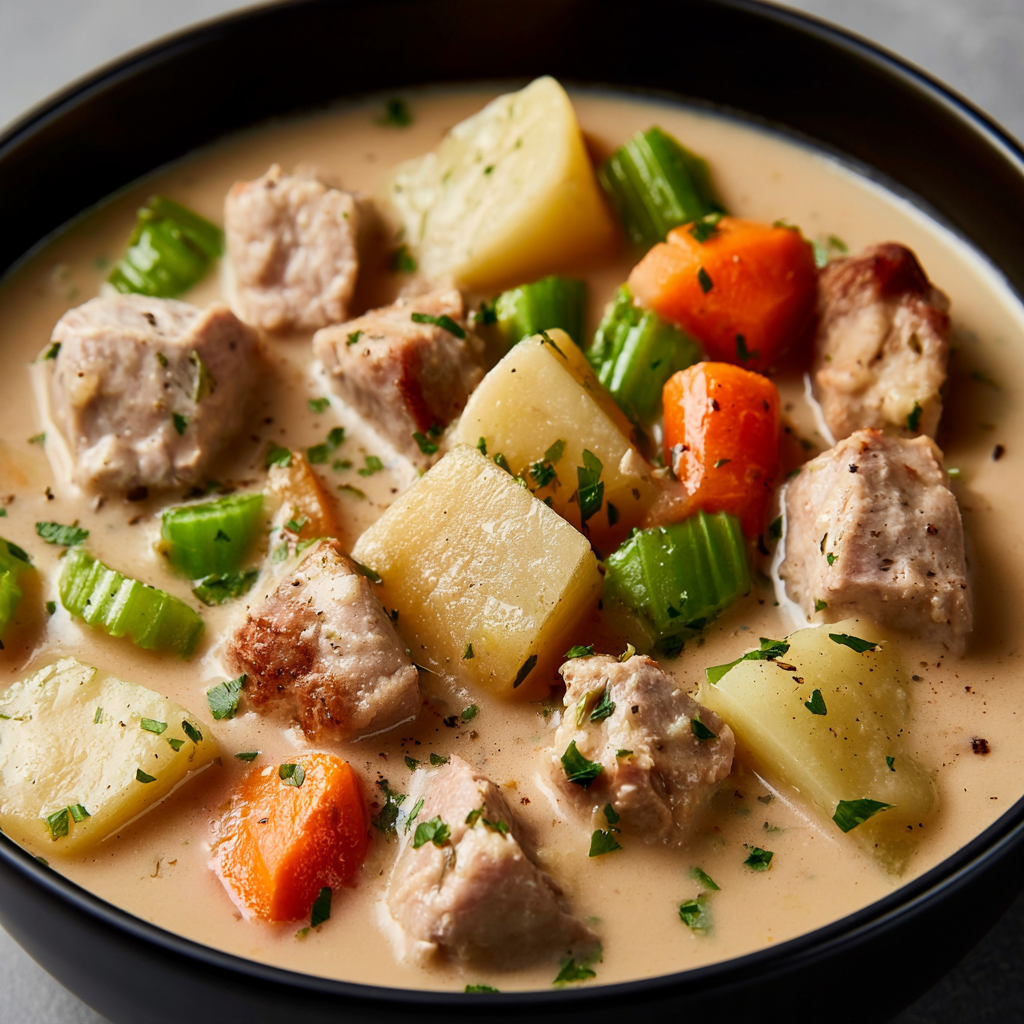 Creamy Pork Tenderloin Vegetable Stew