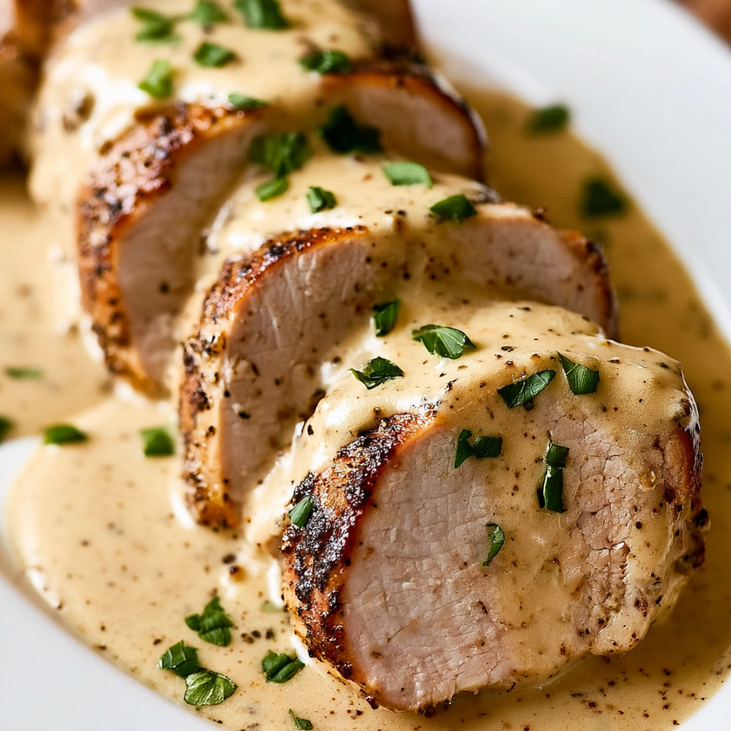 Herb-Roasted Pork Tenderloin and Gravy