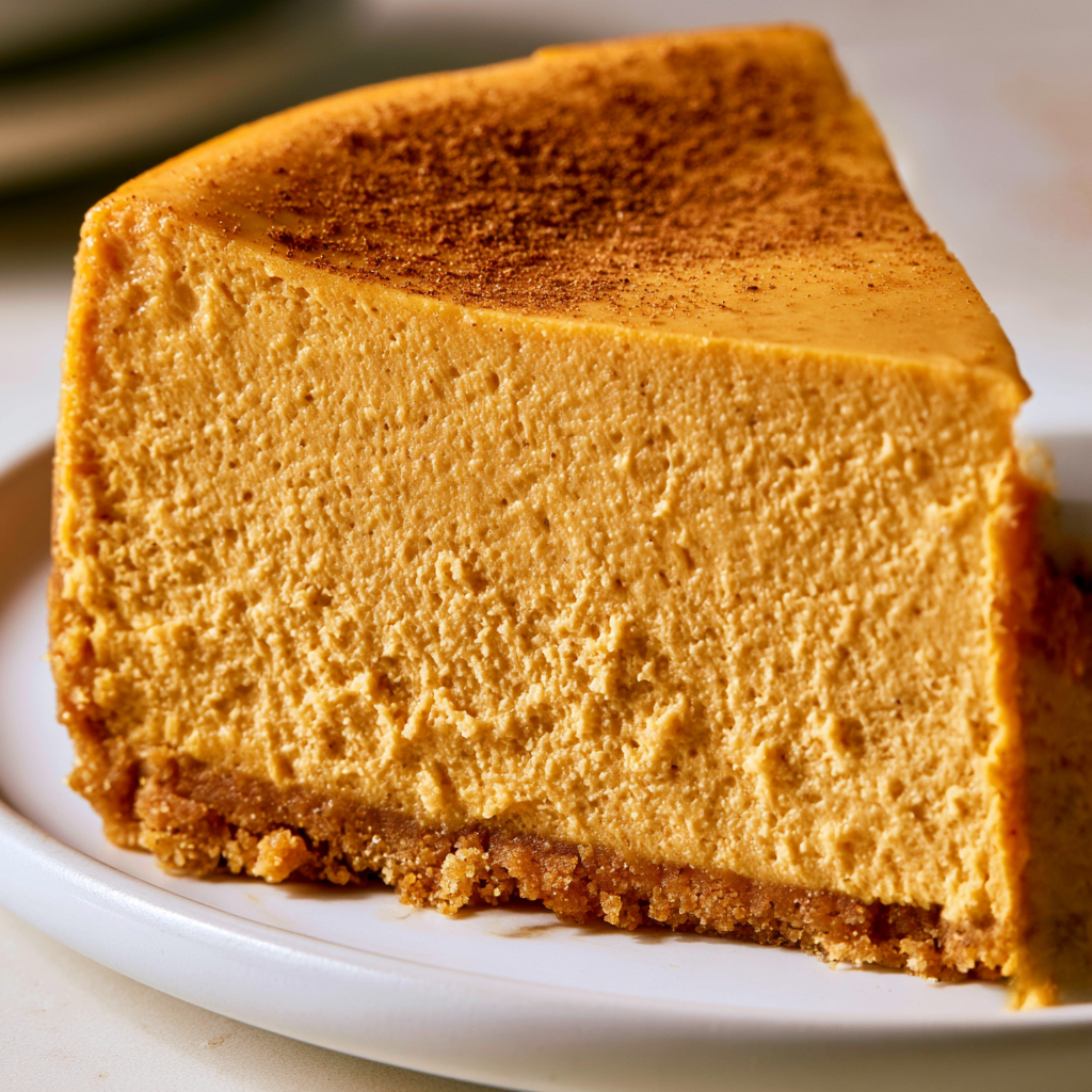 Spiced Pumpkin Cheesecake with Gingersnap Crust