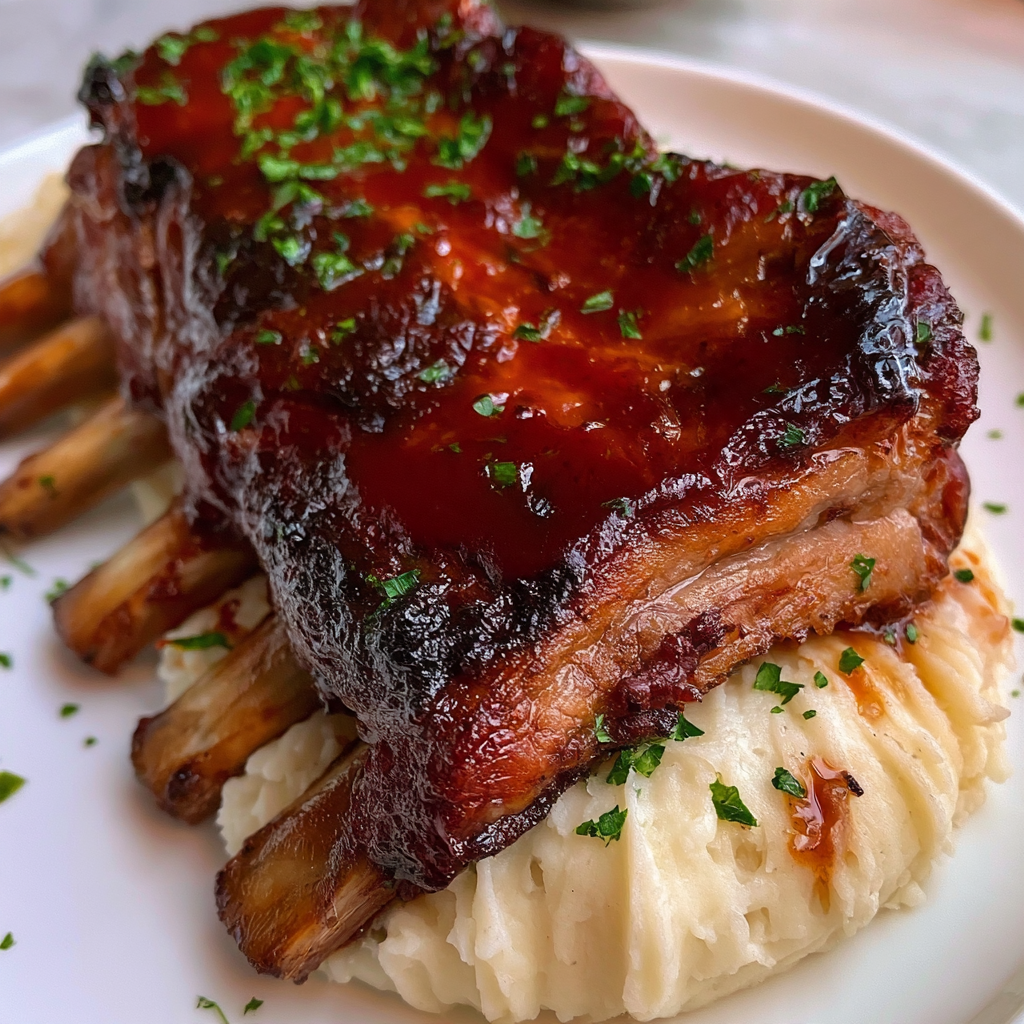 Spiced BBQ Ribs with Mashed Potatoes