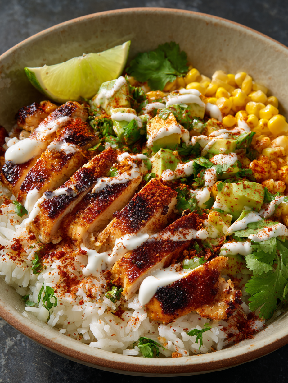 Street Corn Chicken Rice Bowl