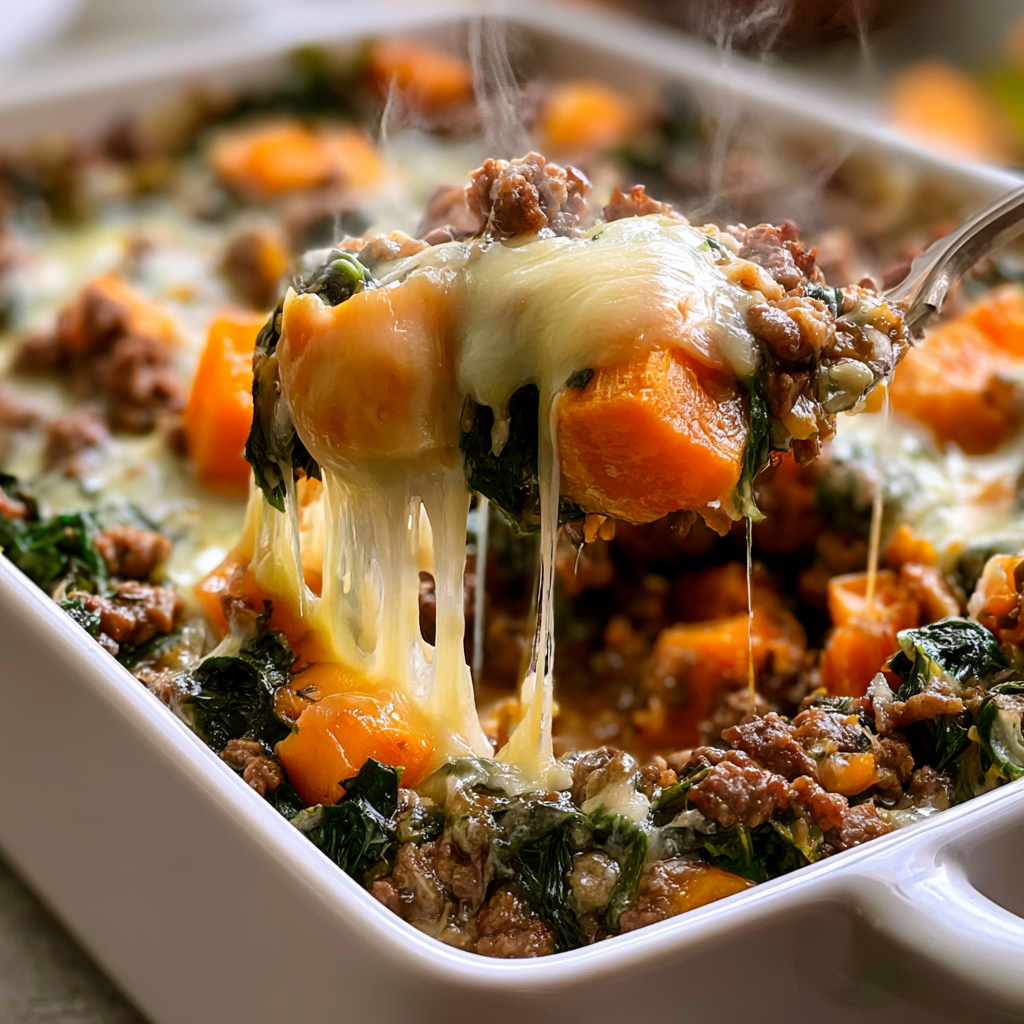 Sweet Potato Ground Beef Casserole