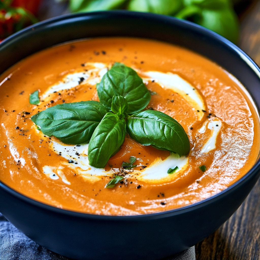 Tomato Soup with Boursin Cheese