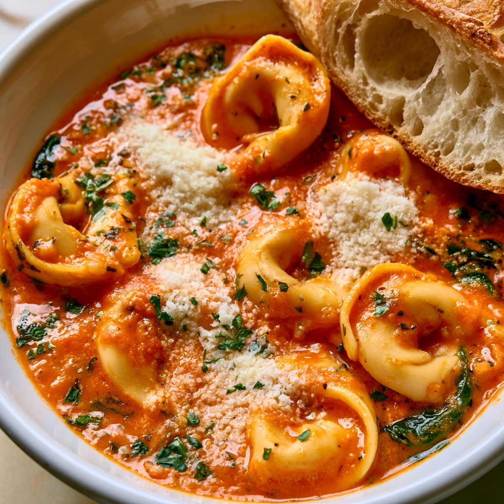 Creamy Tomato Tortellini Soup